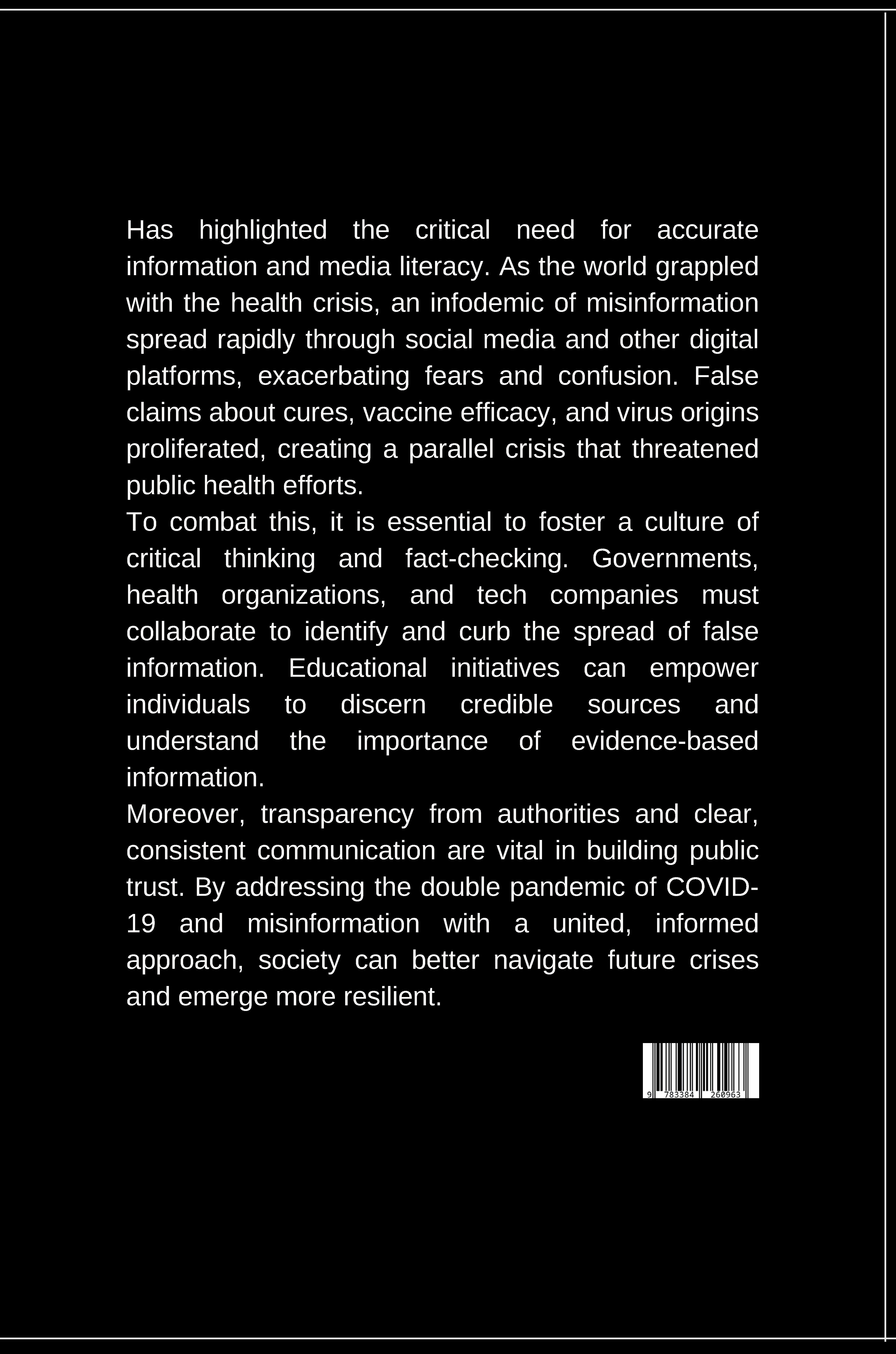 Rückseitencover The Double Pandemic: COVID-19 and Misinformation in the Digital Age