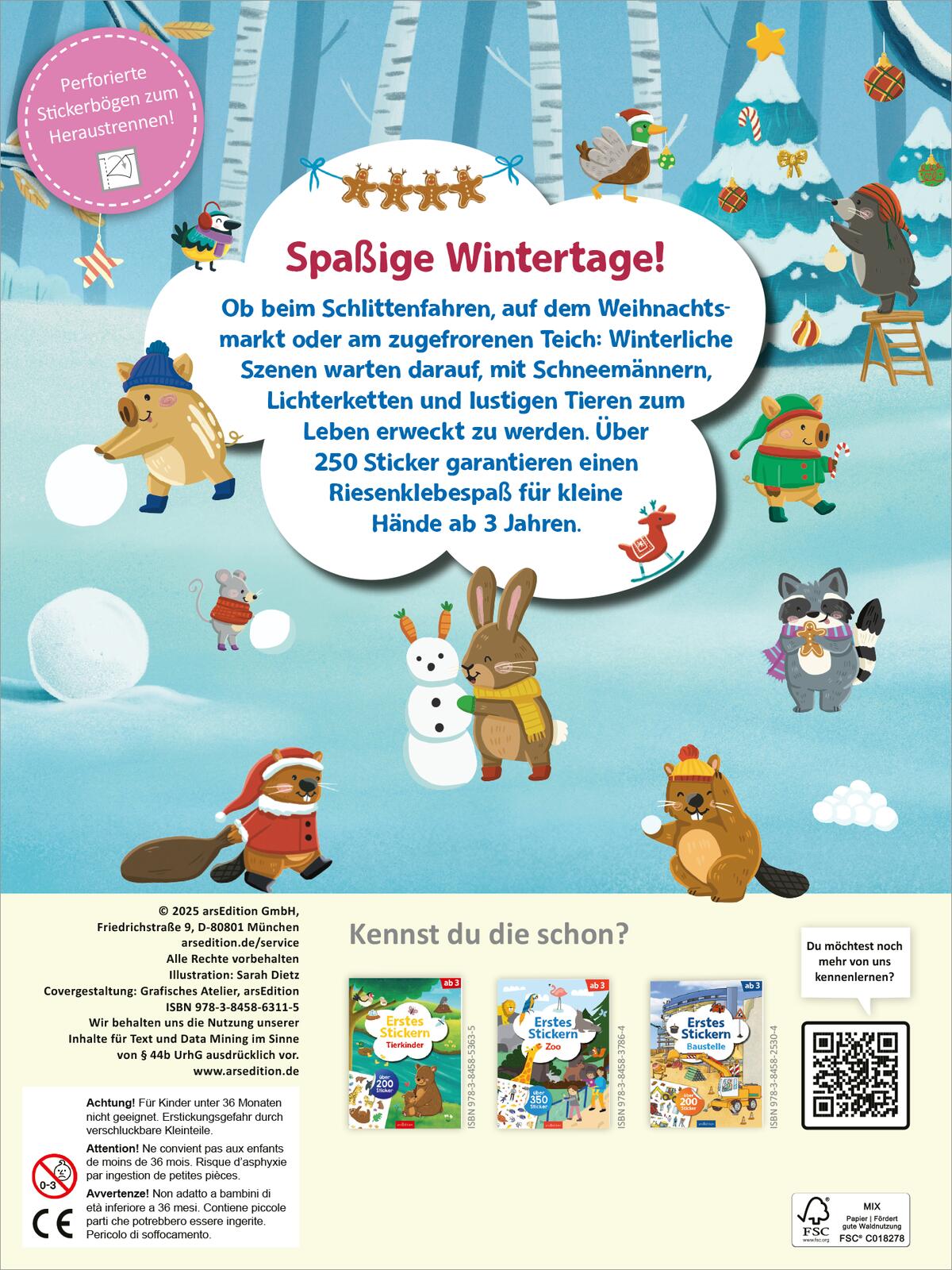 Rückseitencover Erstes Stickern – Im Winter