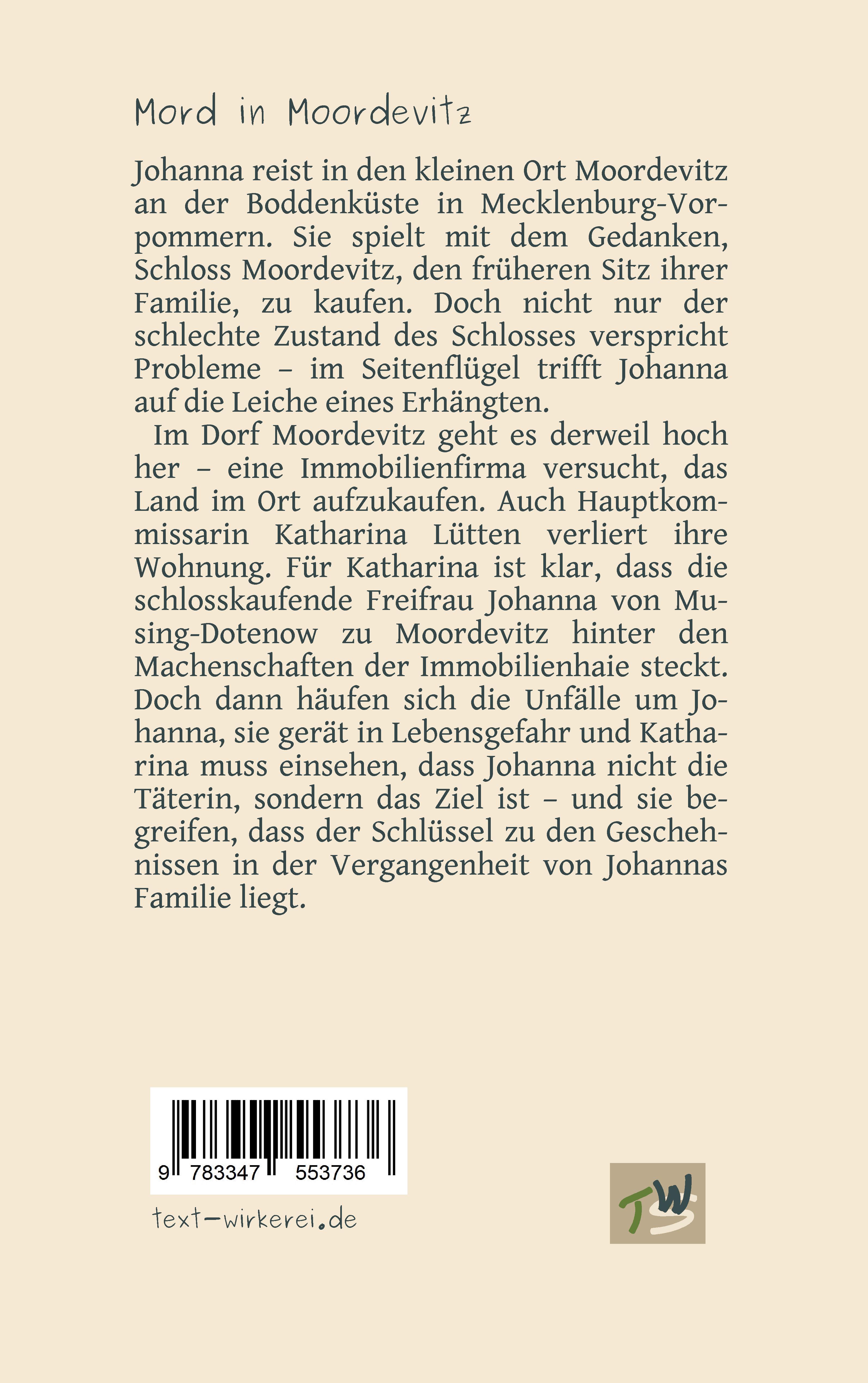 Rückseitencover Mord in Moordevitz