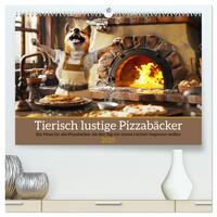 Vorderes Coverbild Tierisch lustige Pizzabäcker (hochwertiger Premium Wandkalender 2025 DIN A2 quer), Kunstdruck in Hochglanz