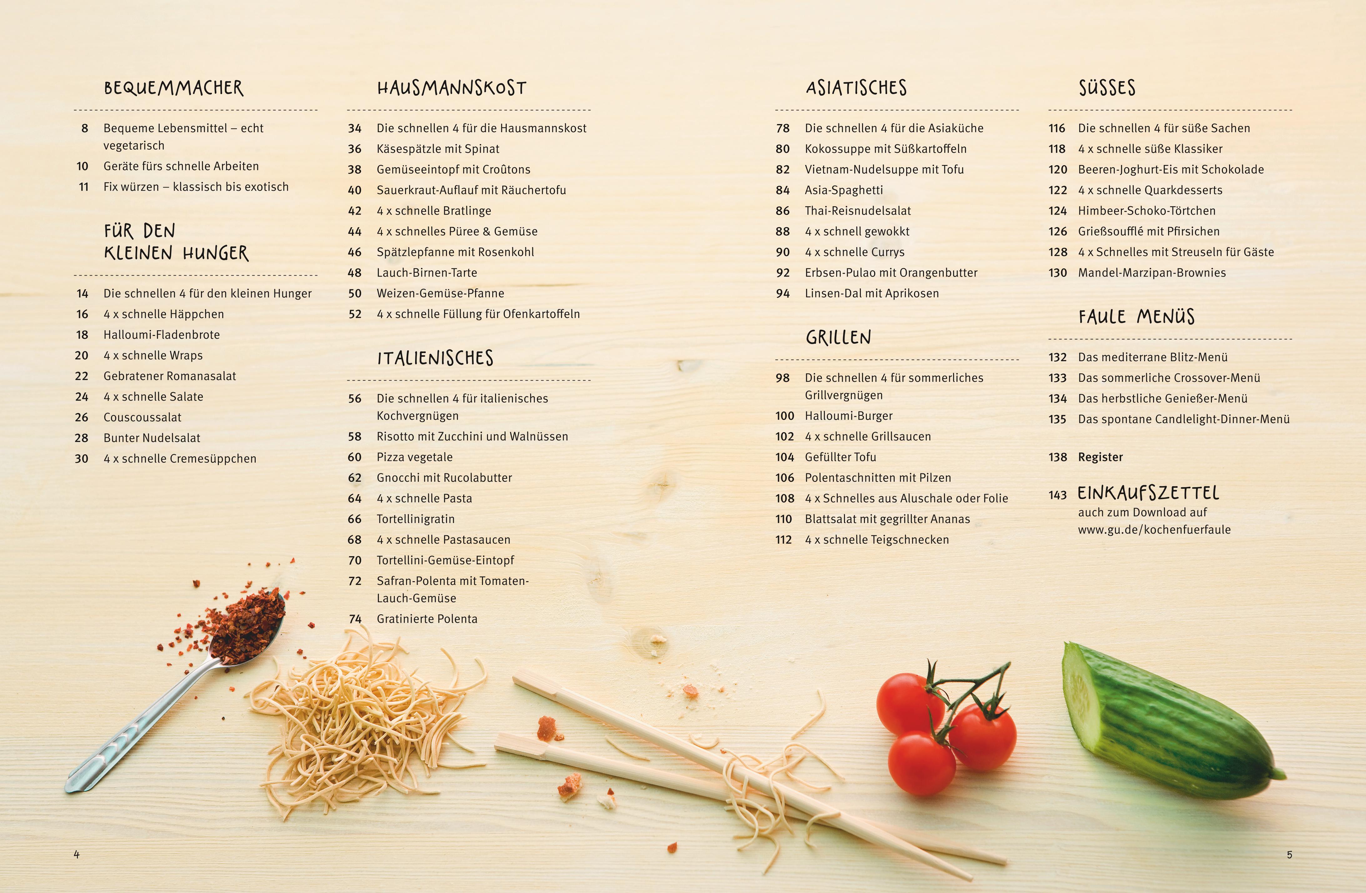 Beispielinhalt (Bild) Vegetarisch für Faule