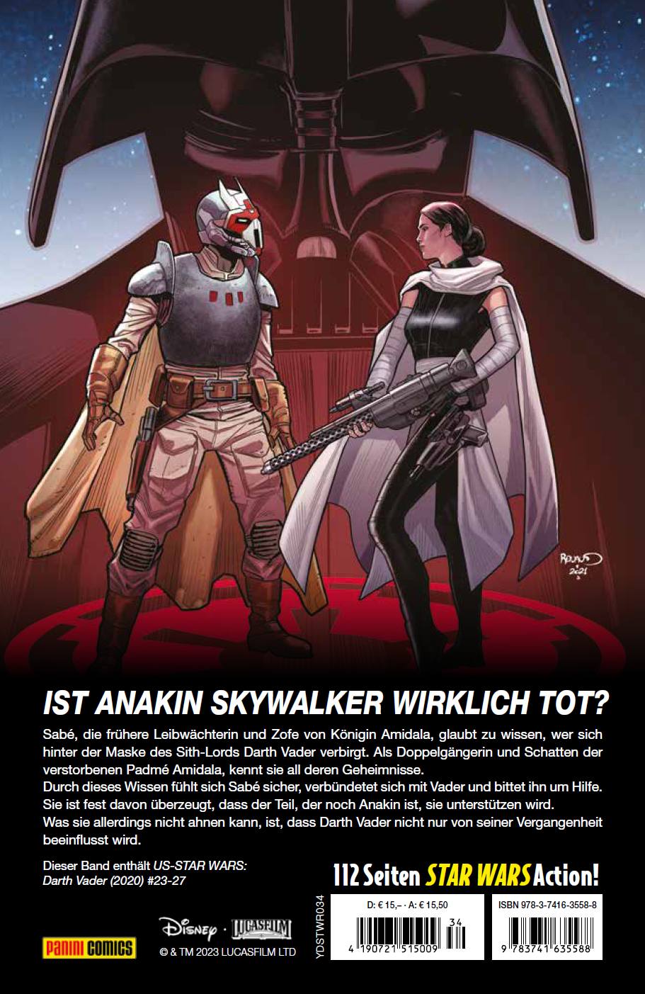 Rückseitencover Star Wars Comics: Darth Vader - Der Schatten des Schattens