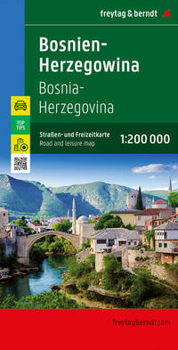 Vorderes Coverbild Bosnien-Herzegowina, Straßen- und Freizeitkarte 1:200.000, freytag & berndt