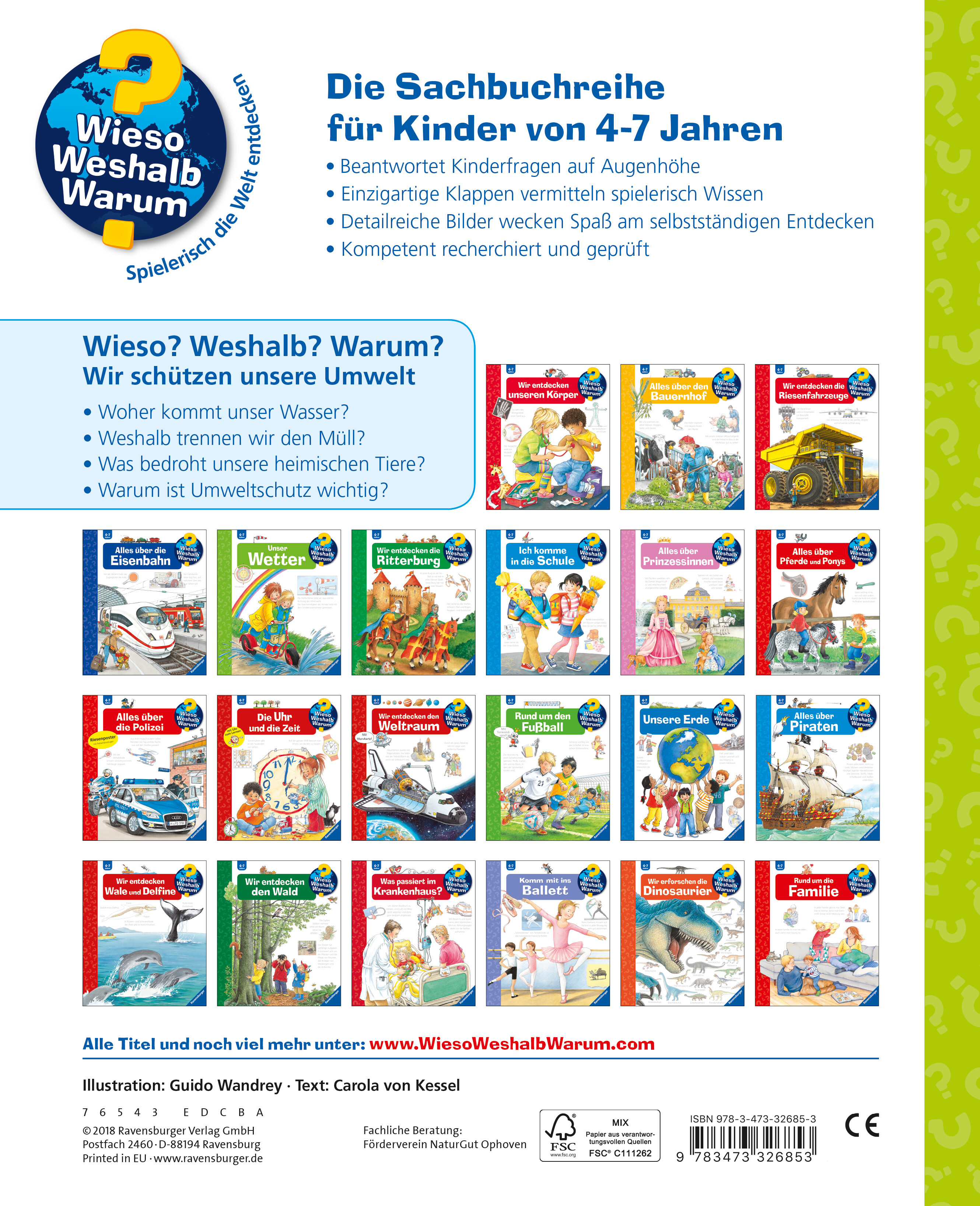 Rückseitencover Wieso? Weshalb? Warum? Kernreihe, Band 67 - Wir schützen unsere Umwelt