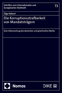 Vorderes Coverbild Die Korruptionsstrafbarkeit von Mandatsträgern