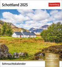 Vorderes Coverbild Schottland Sehnsuchtskalender 2025 - Wochenkalender mit 53 Postkarten