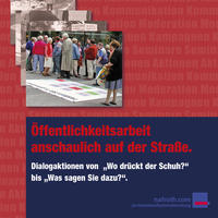 Vorderes Coverbild Öffentlichkeitsarbeit anschaulich auf der Straße