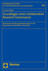 Vorderes Coverbild Grundlagen einer Collaborative Research Governance