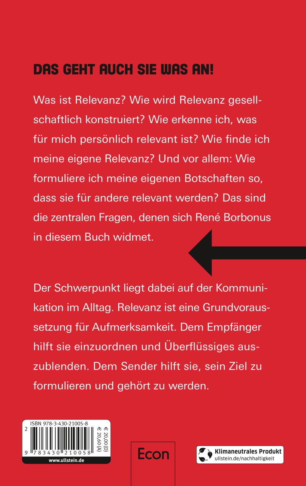 Rückseitencover Relevanz