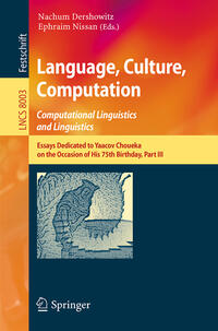 Vorderes Coverbild Language, Culture, Computation: Computational Linguistics and Linguistics