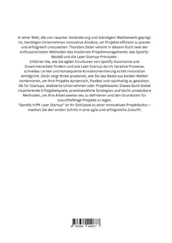 Rückseitencover Spotify trifft Lean Startup