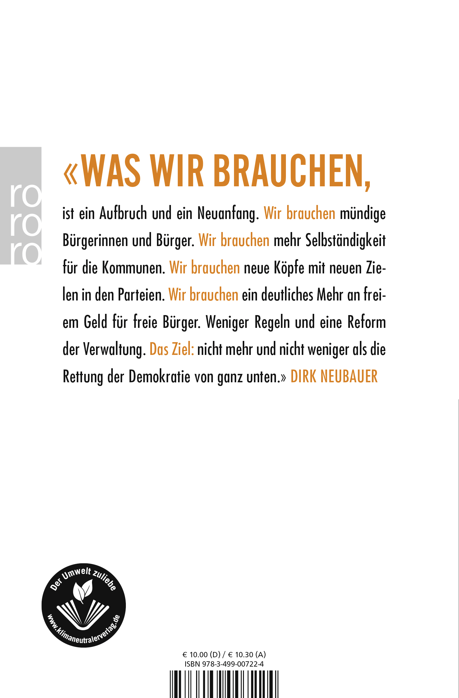 Rückseitencover Rettet die Demokratie!