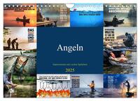 Vorderes Coverbild Angeln - Impressionen mit coolen Sprüchen (Wandkalender 2025 DIN A4 quer), CALVENDO Monatskalender