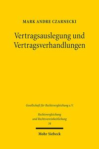 Vorderes Coverbild Vertragsauslegung und Vertragsverhandlungen