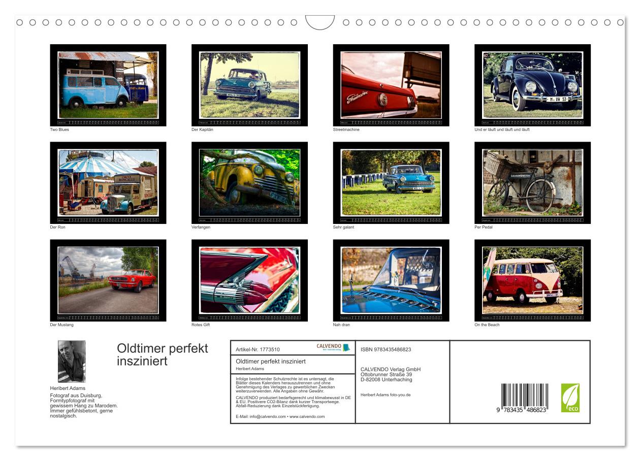 Beispielinhalt (Bild) Oldtimer perfekt insziniert (Wandkalender 2025 DIN A3 quer), CALVENDO Monatskalender