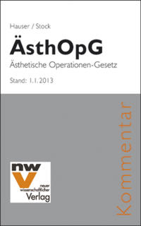 Vorderes Coverbild ÄsthOpG Bundesgesetz über die Durchführung von ästhetischen Behandlungen und Operationen
