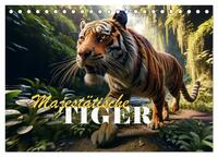 Vorderes Coverbild Majestätische Tiger (Tischkalender 2025 DIN A5 quer), CALVENDO Monatskalender