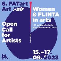 Vorderes Coverbild 6. FATart Fair, Women & FLINTA in arts Katalog 2023. Ausstellungskatalog