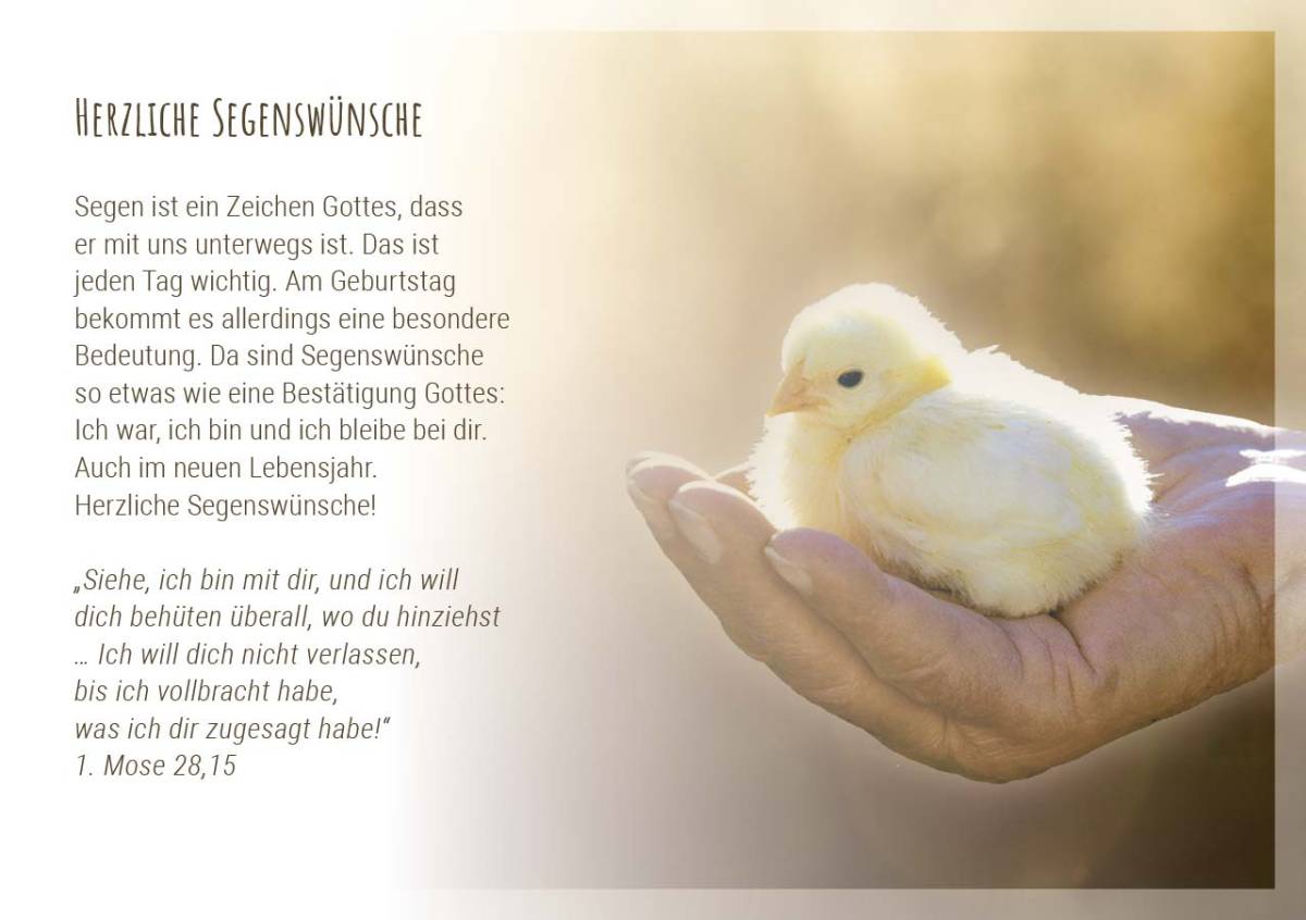 Beispielinhalt (Bild) Zum Geburtstag Gottes Segen