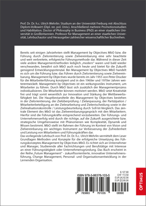 Rückseitencover Management by Objectives MbO