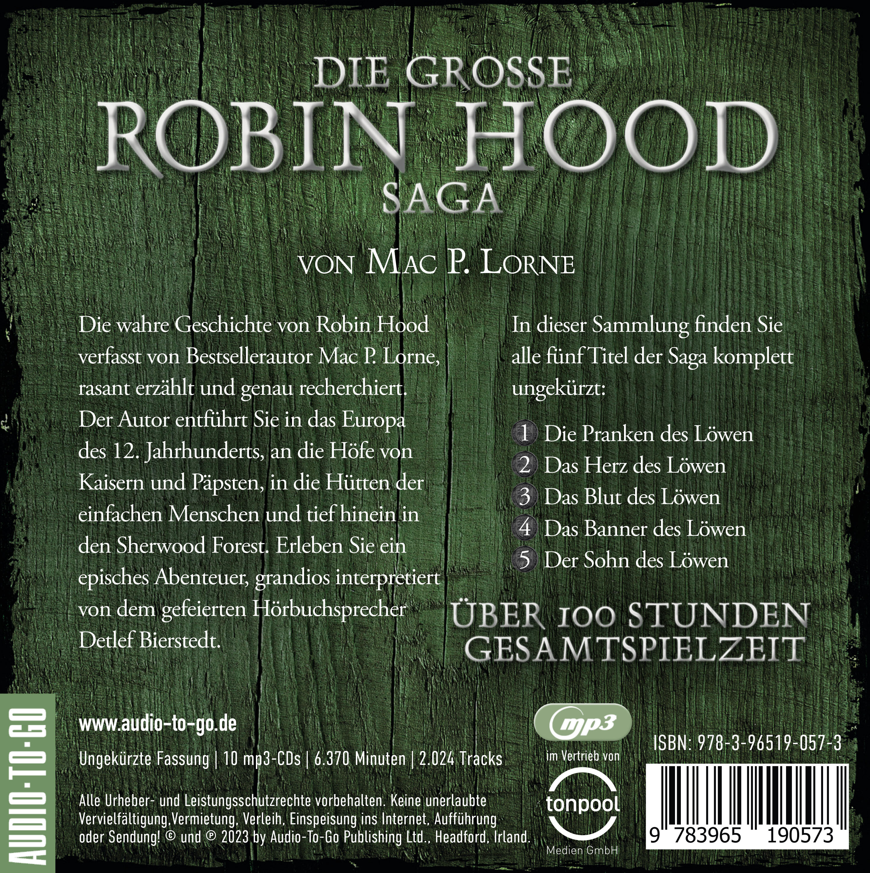 Rückseitencover Die große Robin-Hood-Saga