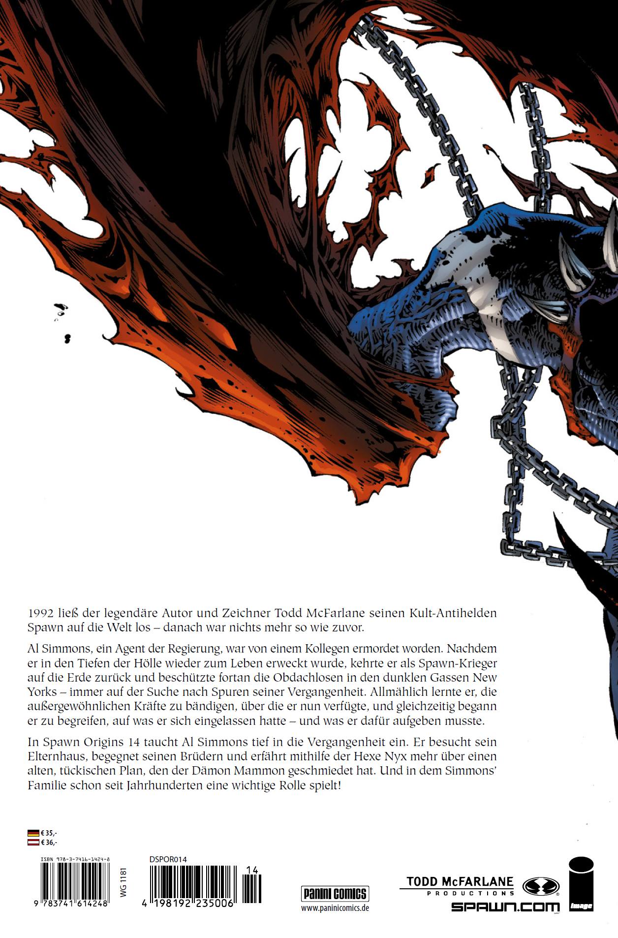 Rückseitencover Spawn Origins Collection