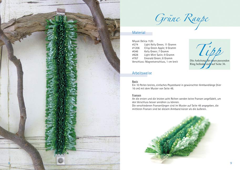 Beispielinhalt (Bild) Glasperlenschmuck im Fransenlook