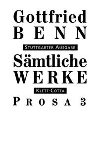 Vorderes Coverbild Sämtliche Werke - Stuttgarter Ausgabe. Bd. 5 - Prosa 3 (Sämtliche Werke - Stuttgarter Ausgabe, Bd. 5)