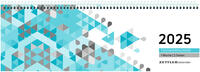 Vorderes Coverbild Zettler - Tischquerkalender 2025 blau, 29,6x9,9cm, Bürokalender mit 120 Seiten, Tages-, Wochen- und Zinstageszählung, Steuerterminen, Spiralbindung und internationales Kalendarium