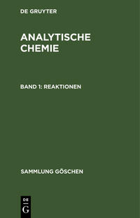 Vorderes Coverbild Johannes Hoppe: Analytische Chemie / Reaktionen