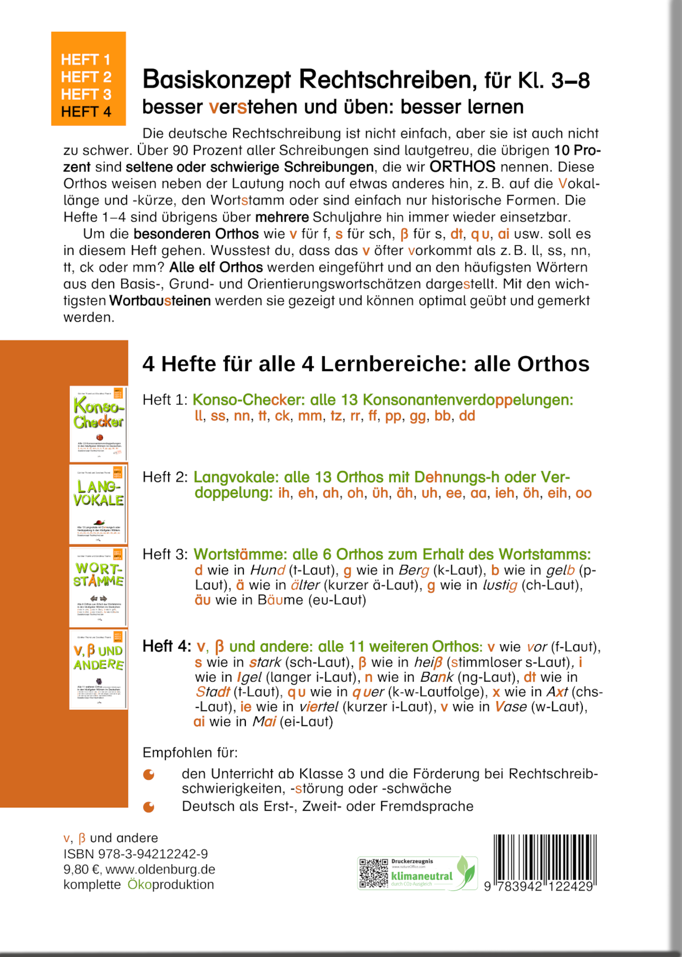 Rückseitencover V, ß und andere
