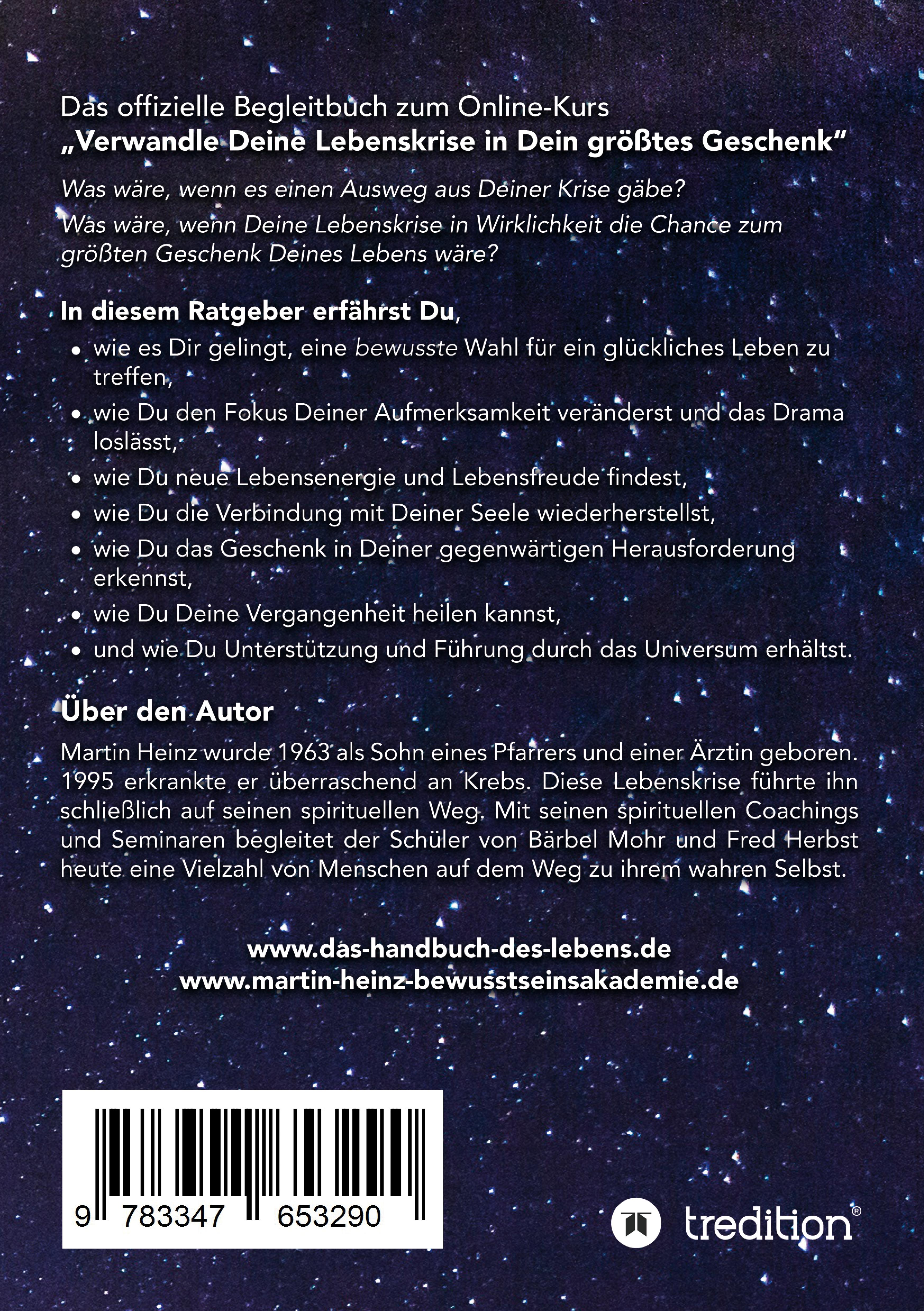 Rückseitencover Verwandle Deine Lebenskrise in Dein größtes Geschenk