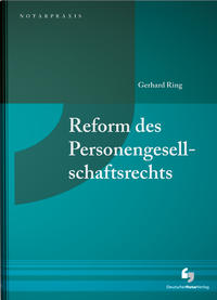 Vorderes Coverbild Reform des Personengesellschaftsrechts