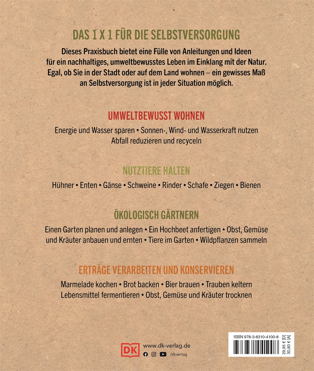 Rückseitencover Das große Buch der Selbstversorgung