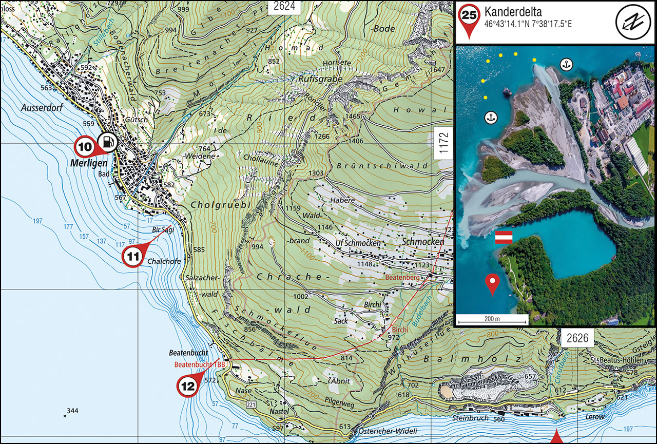 Beispielinhalt (Bild) BoatDriver-Map-4 - Thunersee, Brienzersee