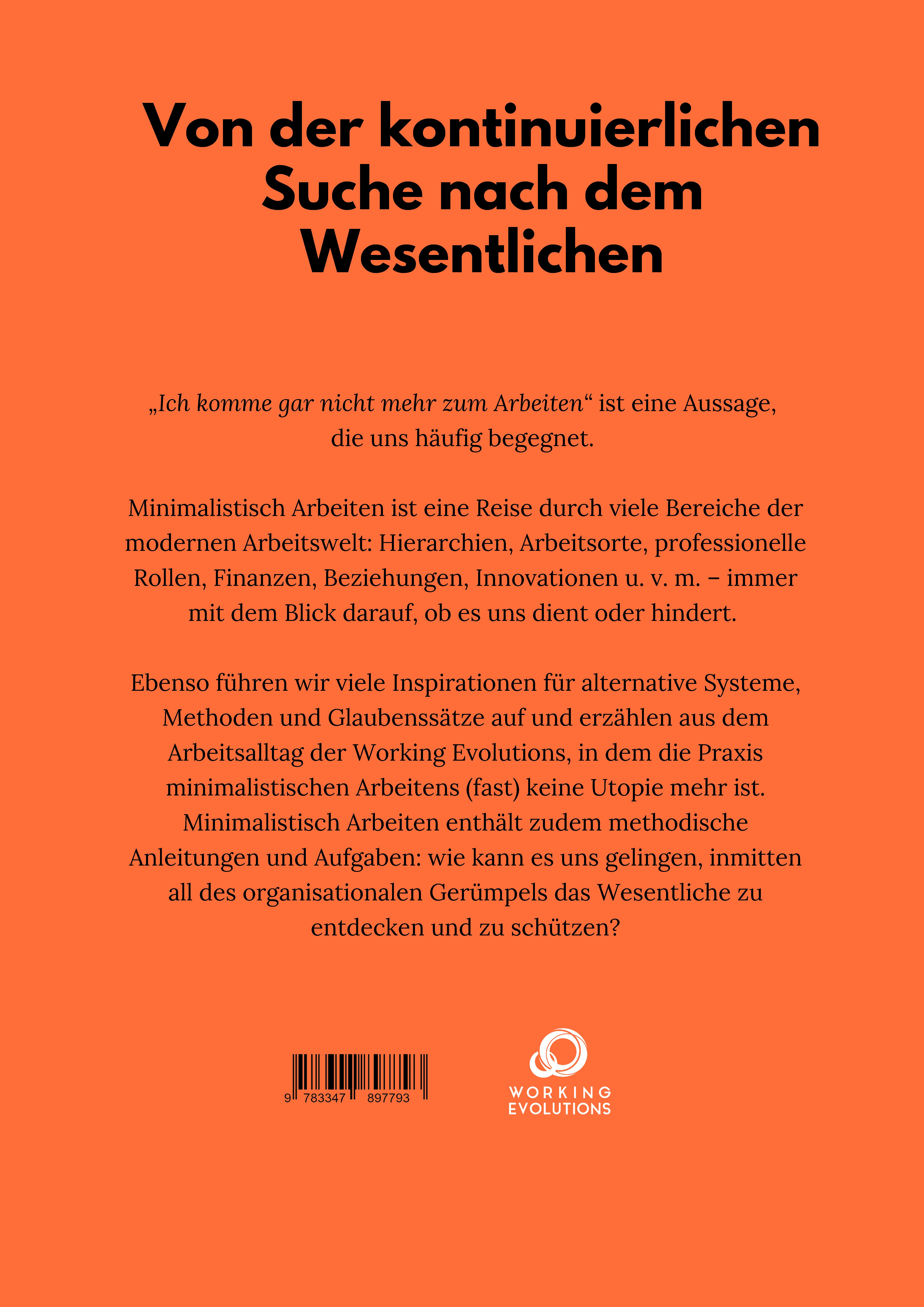 Rückseitencover Minimalistisch Arbeiten