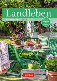 Vorderes Coverbild Landleben Wochenplaner 2026 - 53 Blatt mit Weisheit der Woche auf der Rückseite