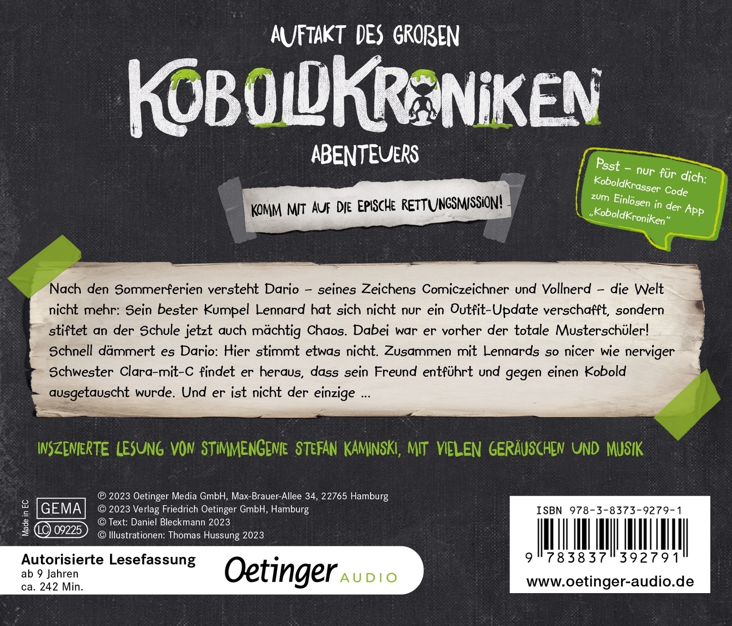 Rückseitencover KoboldKroniken 1. Sie sind unter uns!