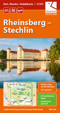 Vorderes Coverbild Rad-, Wander und Paddelkarte Rheinsberg - Stechlin