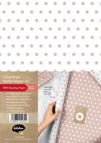 Vorderes Coverbild Geschenkpapier-Set Sterne (hell-rosa, weiß)