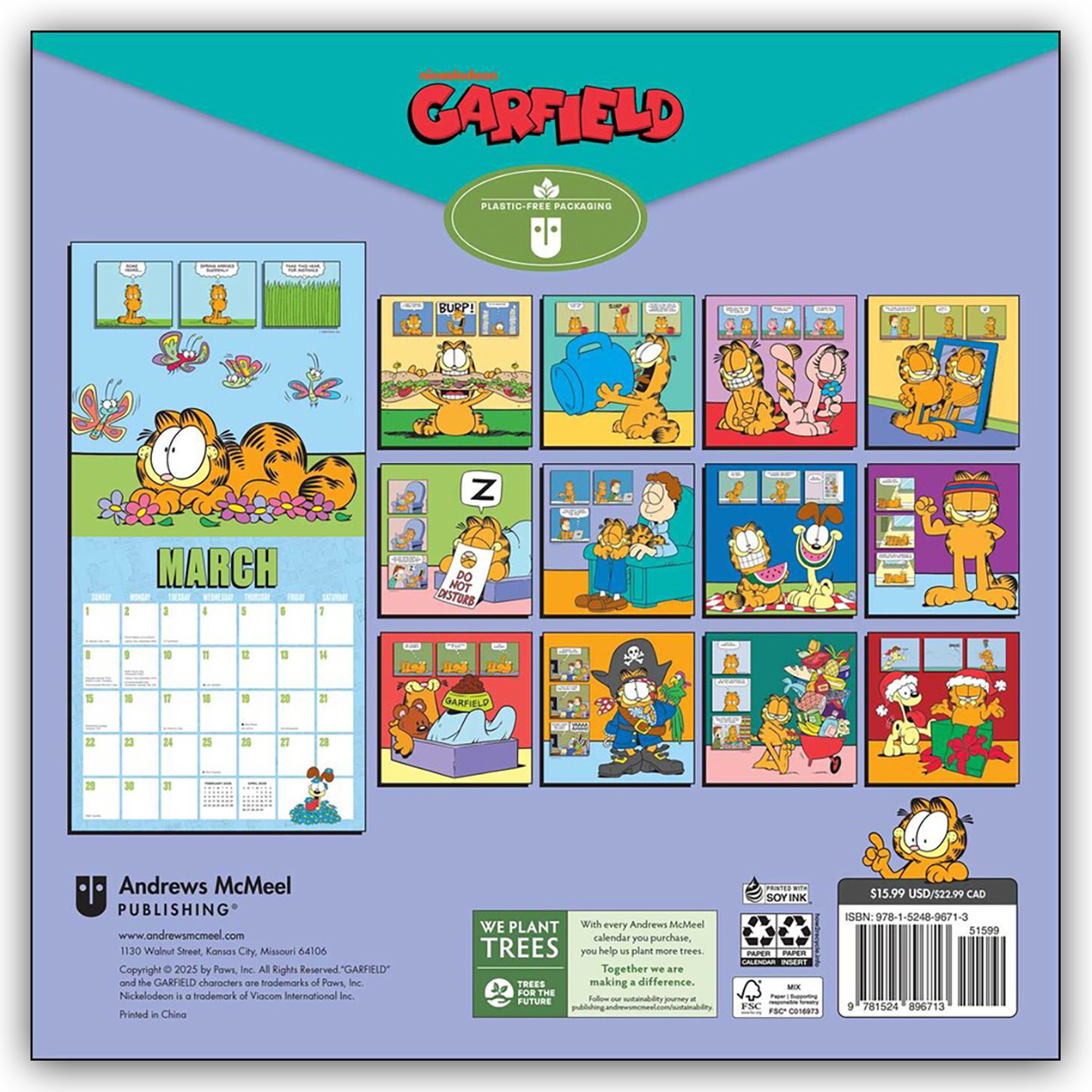 Rückseitencover Garfield 2026 – Wandkalender