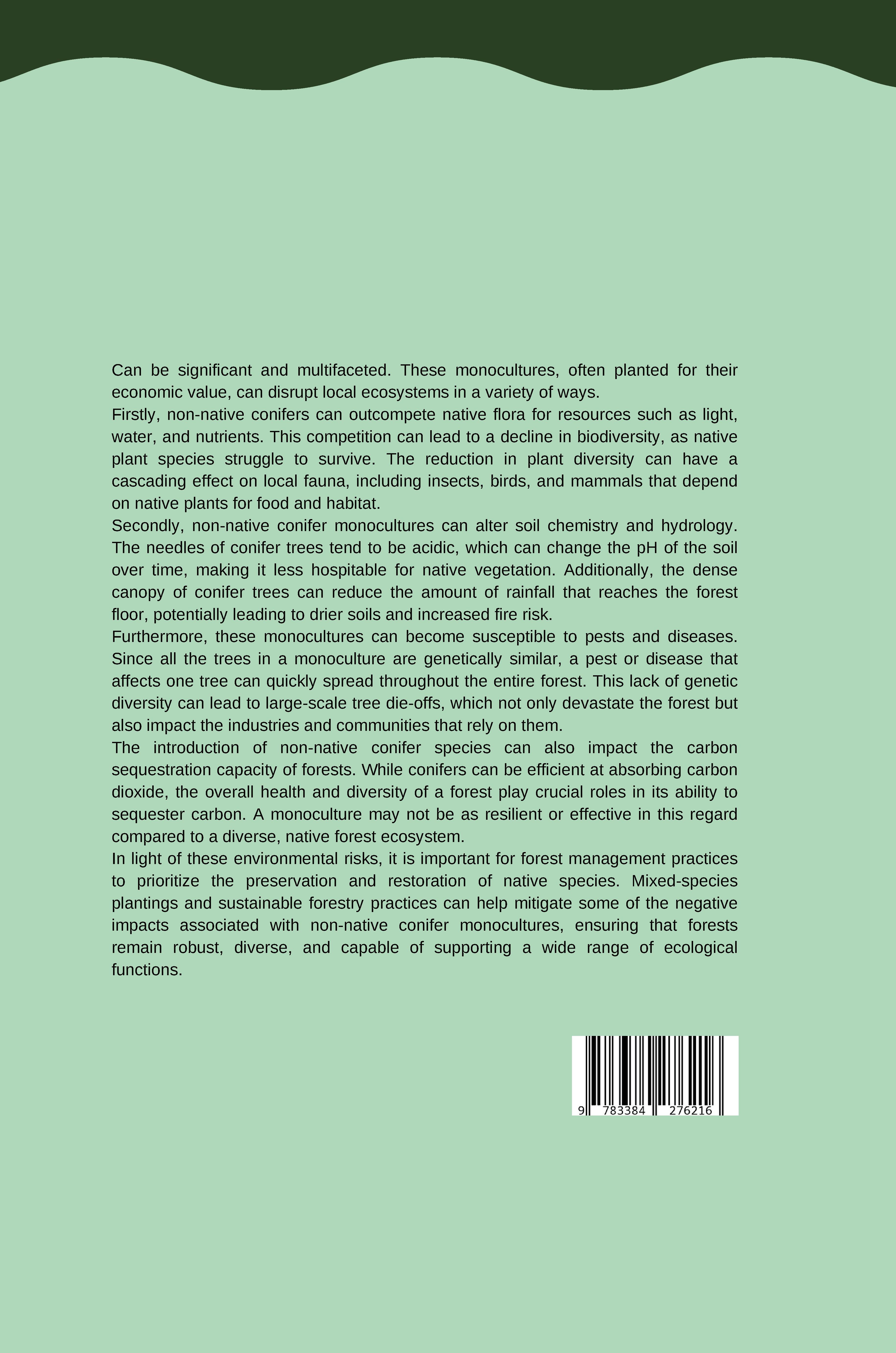 Rückseitencover Environmental Risks of Non-native Conifer Monocultures in Forests