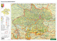 Vorderes Coverbild Schreibtischunterlage DUO, Schulhandkarte Oberösterreich 1:400.000