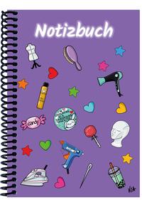 Vorderes Coverbild A 5 Notizbuch Manga Items, lila, blanko