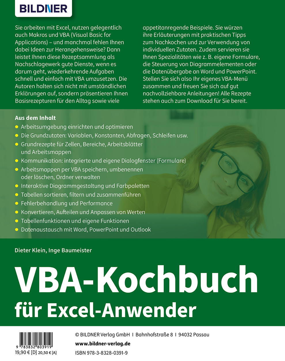 Rückseitencover Das VBA-Kochbuch für Excel-Anwender