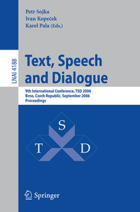 Vorderes Coverbild Text, Speech and Dialogue