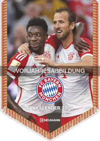 Vorderes Coverbild N NEUMANNVERLAGE - FC Bayern München 2025 Bannerkalender, 21x29,7cm, Fußballkalender mit Motiven der Stars, Fan-Kalender mit Fußball-Highlights, Spiralbindung und deutsches Kalendarium
