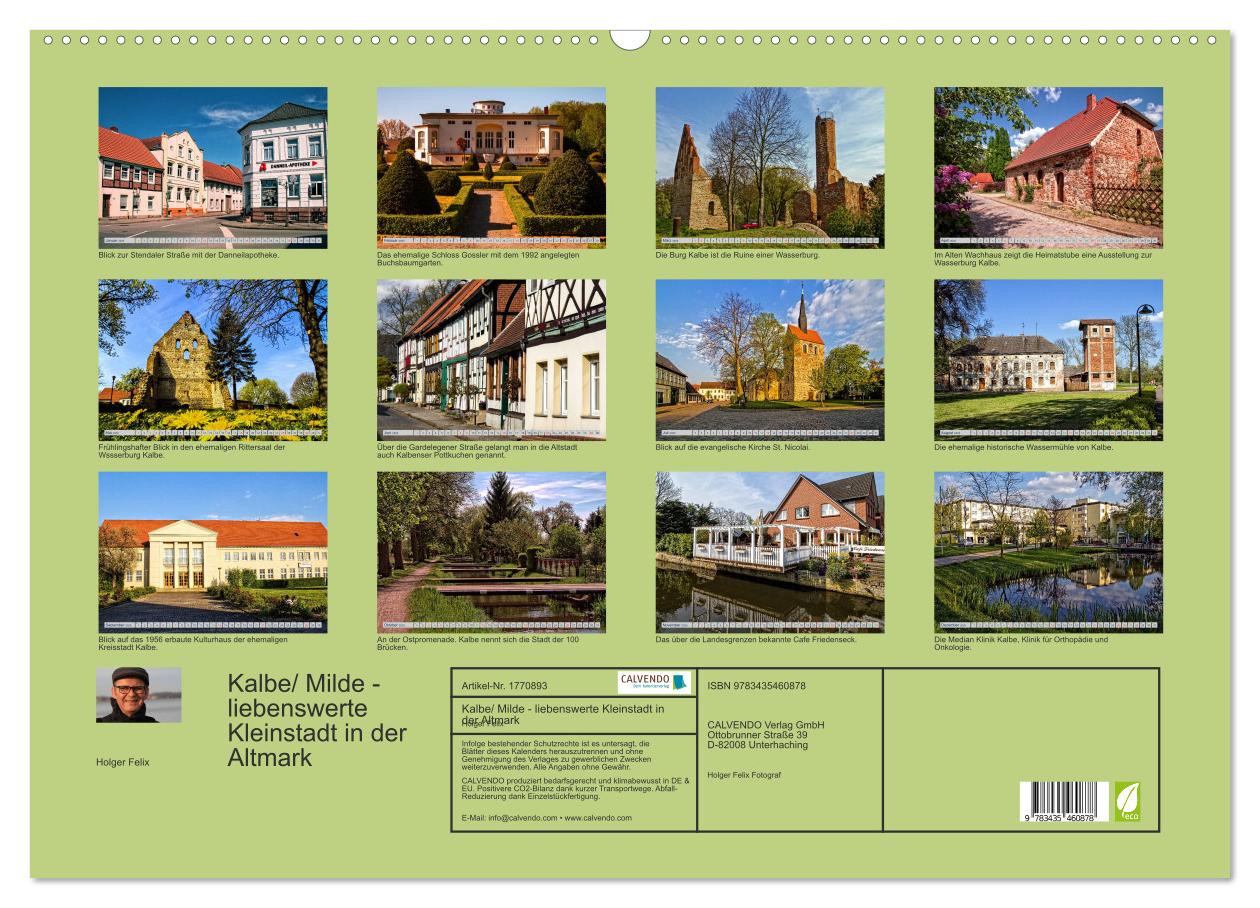 Beispielinhalt (Bild) Kalbe/ Milde - liebenswerte Kleinstadt in der Altmark (Wandkalender 2025 DIN A2 quer), CALVENDO Monatskalender