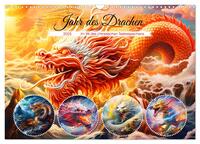 Vorderes Coverbild Jahr des Drachen - Im Stil des chinesischen Tierkreiszeichens (Wandkalender 2025 DIN A3 quer), CALVENDO Monatskalender