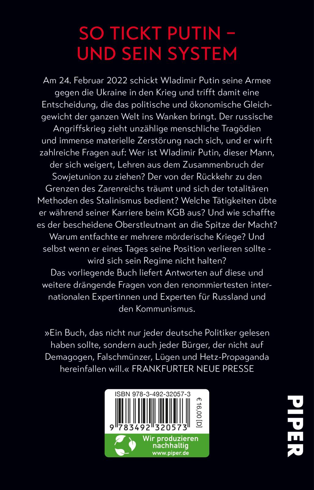 Rückseitencover Schwarzbuch Putin